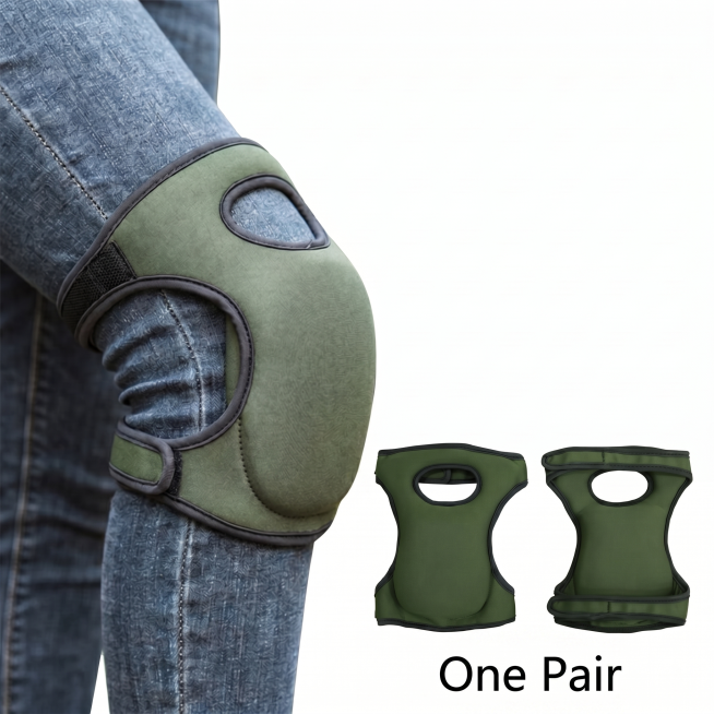 在右下角添加英文文字"One Pair"说明，保持800X800像素尺寸，纯白背景不变，已生成的绿色护膝穿戴产品图，其他内容保持不变预览效果