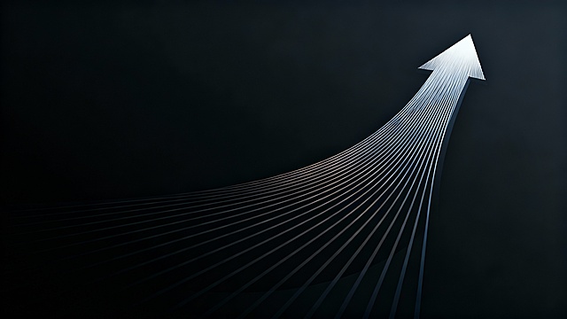 Business finance background, abstract upward flow lines, dark professional environment, success and growth mood, minimal and clean