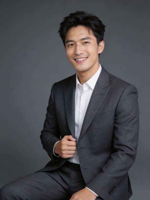 参考图中保留人物脸型、发型、年龄等特征生成职场形象照,标准焦段50mm,f/4光圈(f/2.8-f/4区间),平视视角(镜头与人物视线齐平);人物占画面70%,人物居中(居中构图),位于画面中心,为视预览效果