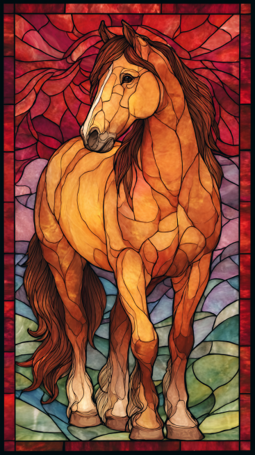 A well-built adult horse, with a clearly defined head, erect ears, bright and lively eyes, a long an预览效果