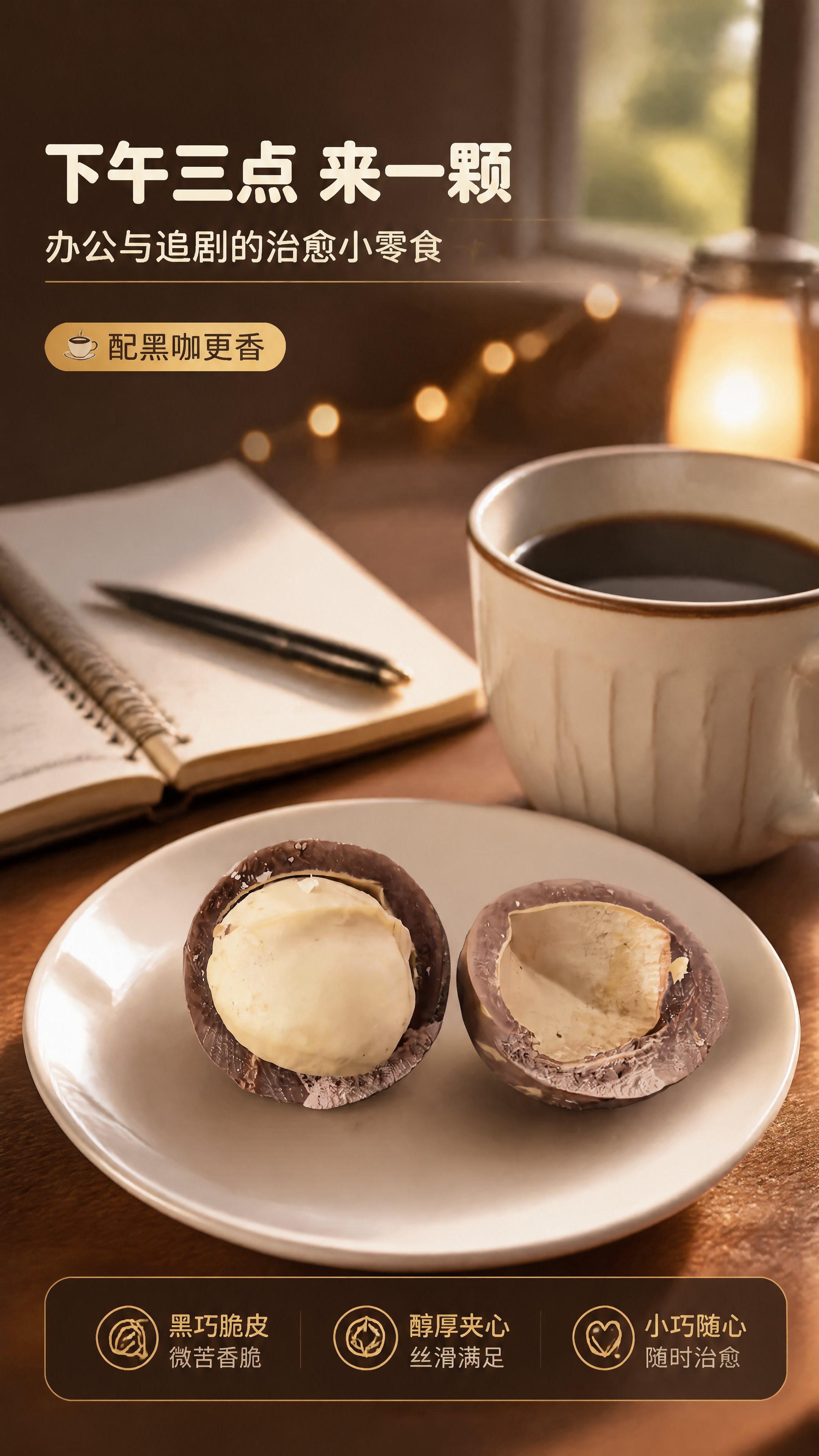[商品] 使用【图1】黑巧克力脆皮夹心球；一颗完整球体与半颗切… - 图片创意预览