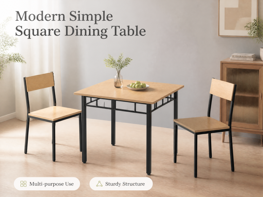 [Amazon A+] Simple Scene 600x450 Light Wood Square Table.
[Atmosphere/Style] Simple modern style, wa预览效果