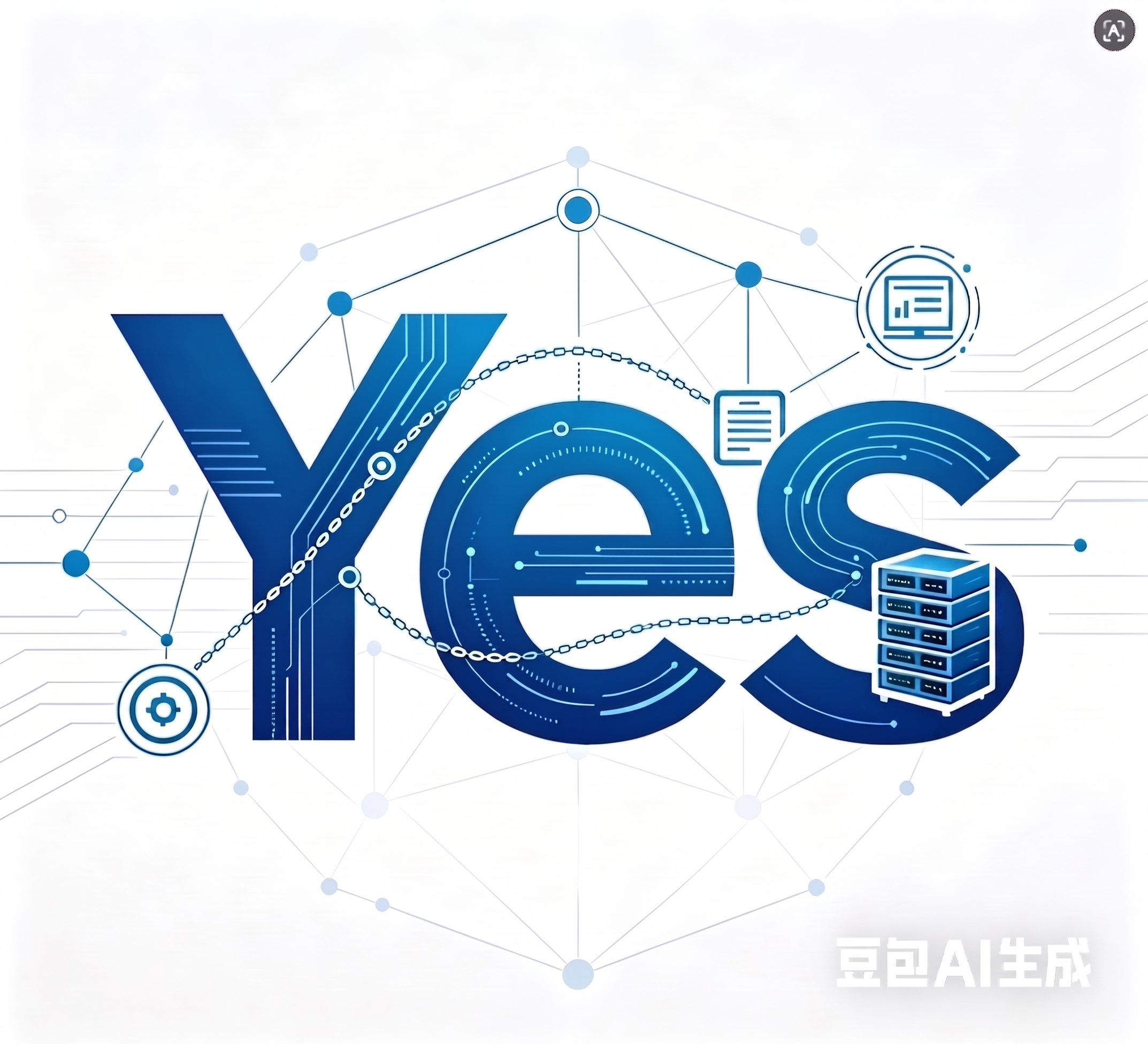 完全去除图片中的蓝色YES字母，完整保留原有所有科技网络线条、… - 图片创意预览