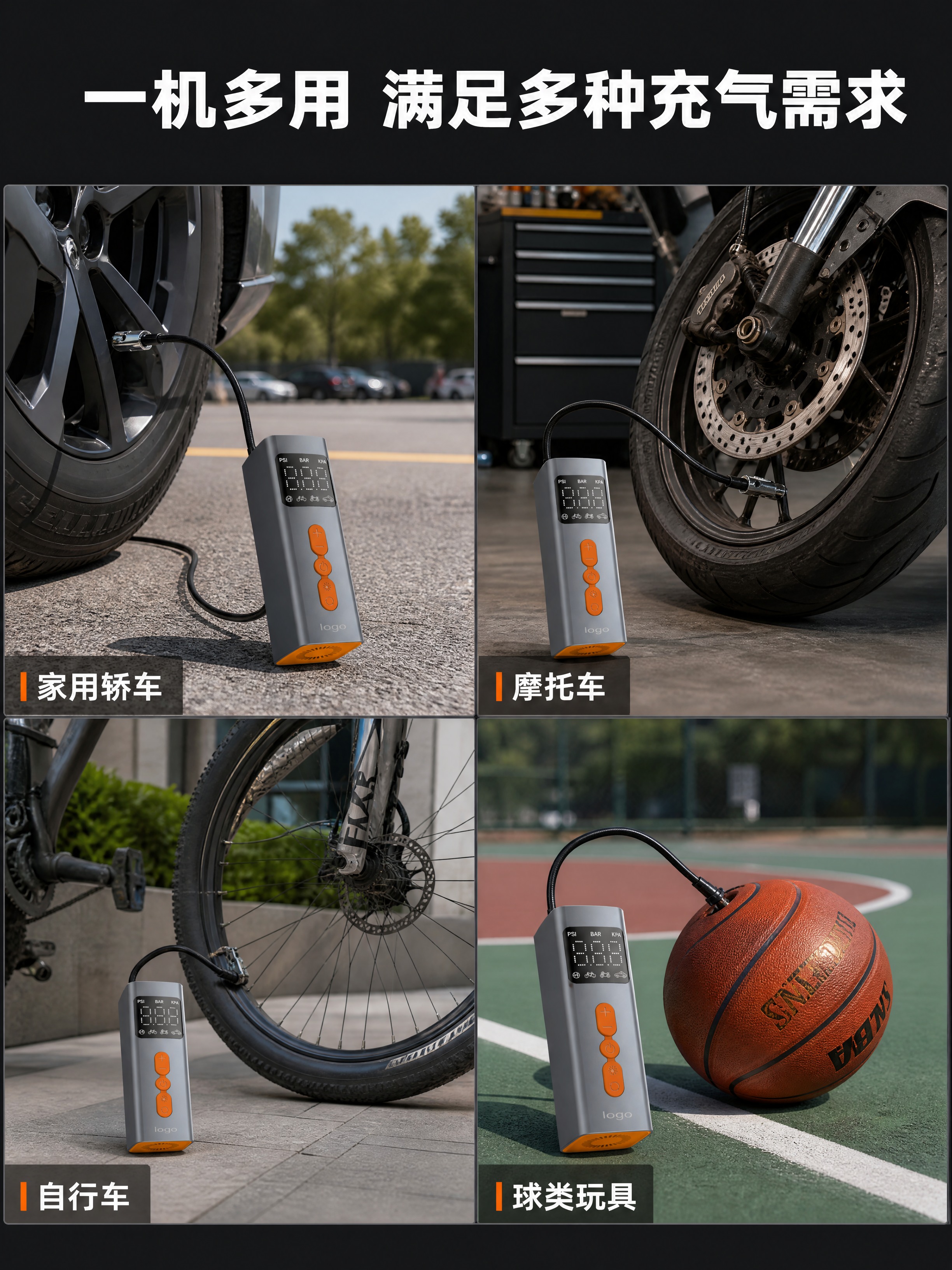 [商品] 使用【图1】车载数显充气泵；保持产品外观、颜色、结构… - 图片创意预览