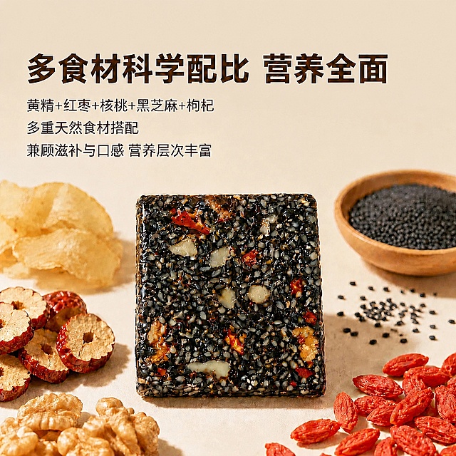 删除左上角的品牌名“桂乡仙粮”，保持其余所有内容、构图、产品、文字和风格完全不变，背景保留完整的暖米色，不留下痕迹，1:1比例 2k超高清