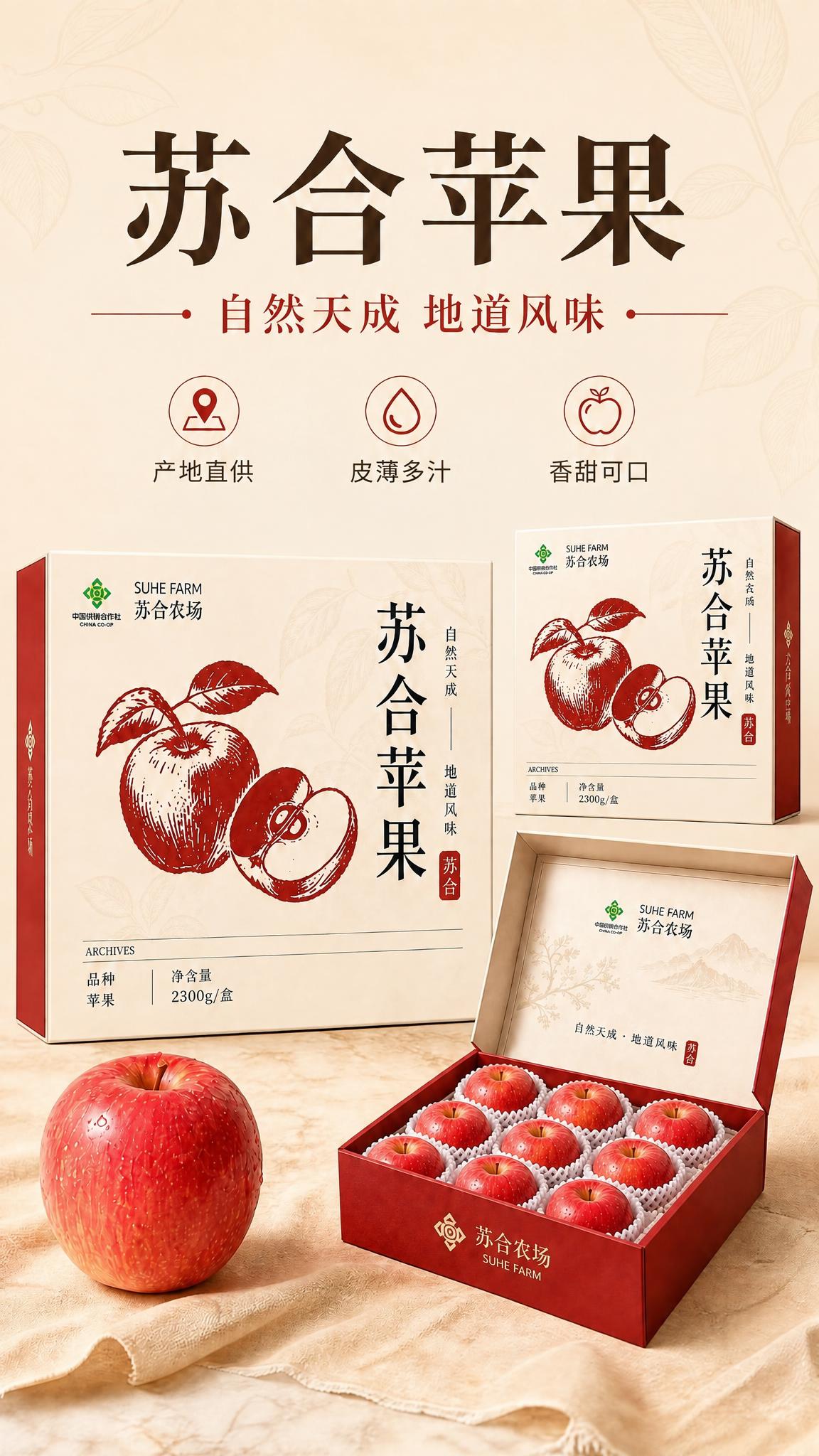 将图中所有苹果包装盒（包括左侧大盒、右侧小盒、打开的红色内盒）… - 图片创意预览