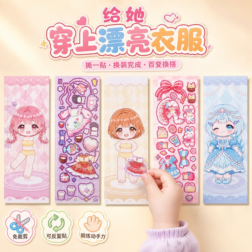 1:1正方形电商主图，换装玩法展示，纯玩法展示不出现产品封面。… - 图片创意预览