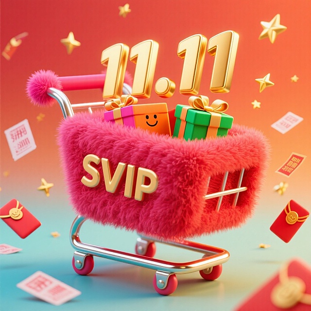 粉色毛绒 SVIP 购物车装满