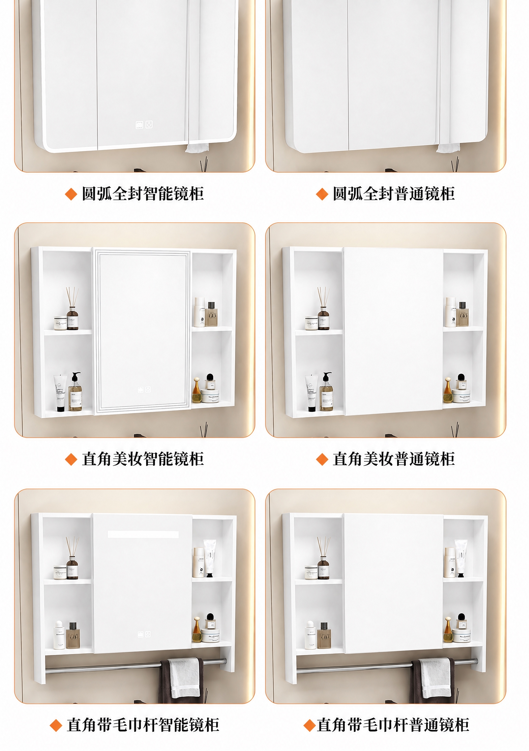 将图中所有镜柜和柜体的颜色改为纯白色，其他所有元素（布局、文字… - 图片创意预览