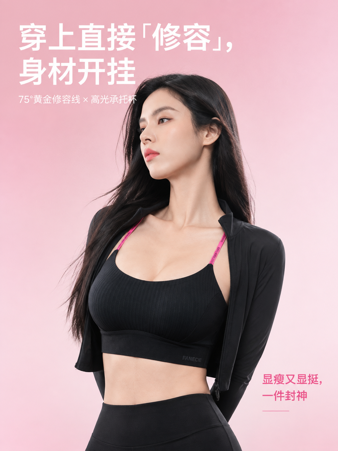 [商品] 使用【图1】芬狄诗黑色修容内衣，【图2】模特上身效果… - 图片创意预览