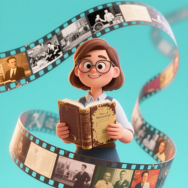 📚历史老师手持史书，胶片环绕超有范😎