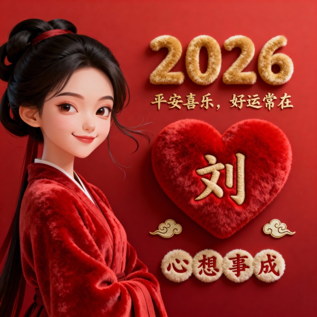 （大师之作，顶级质量，超精细细节，8K分辨率，中国古风数字插画，柔和光影，温暖喜庆氛围），构图聚焦于画面中央区域：人物位于中心偏左，所有文字与图形元素位于中心偏右，画面四周保留大量纯净留白。左侧（预览效果