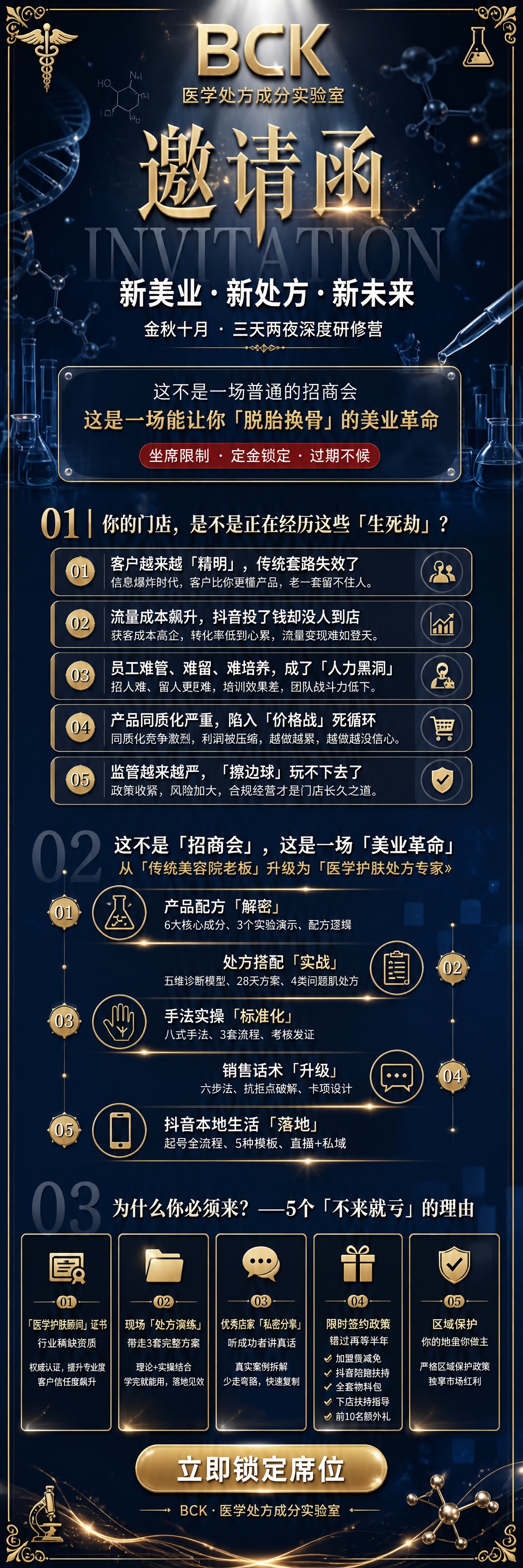 一张竖版超长图海报，高端医学处方+美业护肤实验室奢华风格，高级… - 图片创意预览