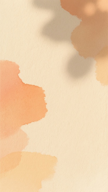 一张改变质感和配色的背景图，整体呈现出柔和的油画质感，色彩上以温暖的米黄色为基调，点缀着淡橙色和浅棕色的不规则色块，色块边缘带有自然的晕染效果，背景纸张纹理细腻，光影柔和，营造出温馨舒适的氛围，没有任何文字和图案元素。预览效果
