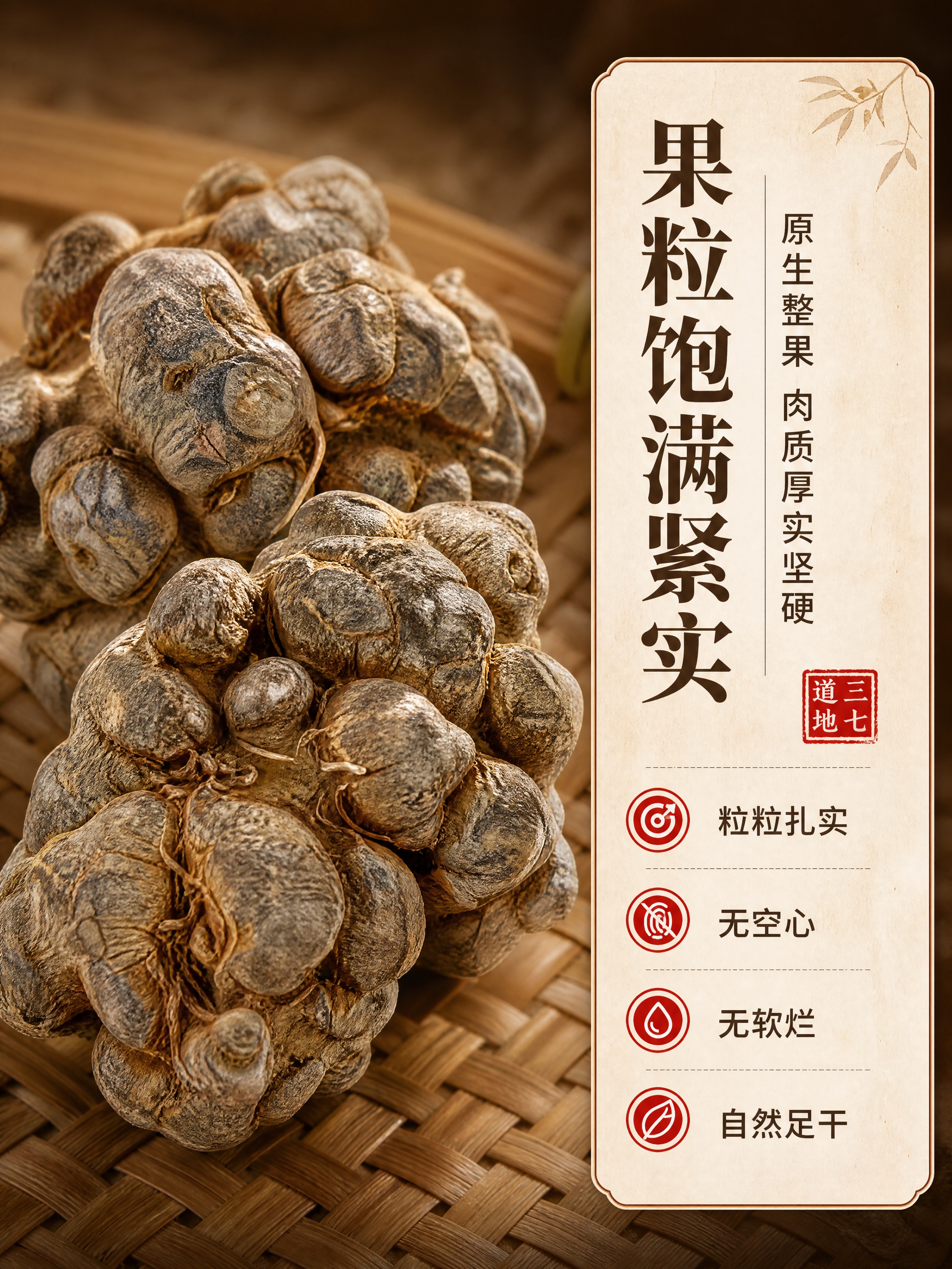 [商品] 使用【图5】10头三七盘装图；保留三七颗粒的天然瘤状… - 图片创意预览