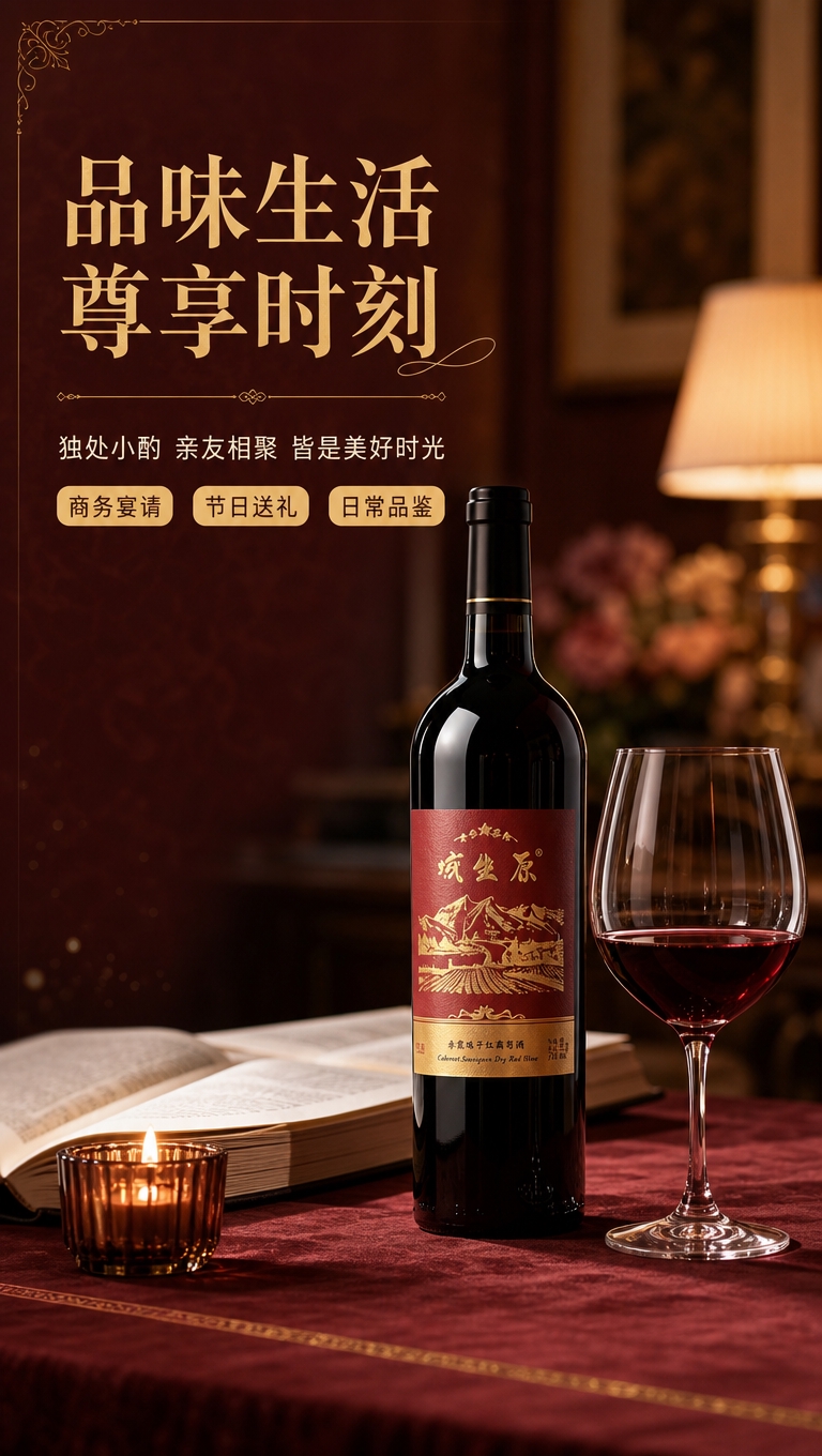 [商品] 使用【图5】红酒瓶与高脚杯产品图；保留瓶身结构、红色… - 图片创意预览