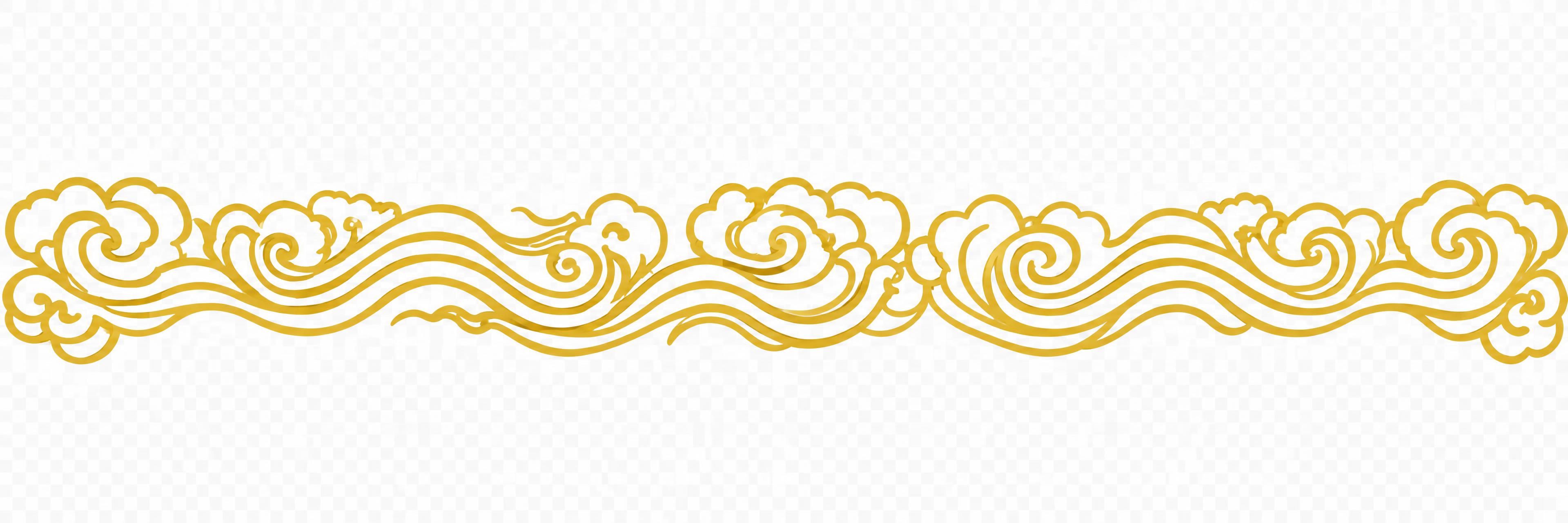 将图中的金色祥云线条去除立体效果，改为平面扁平化的纯金色线条，… - 图片创意预览