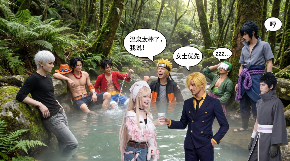生成泡温泉人物图预览效果