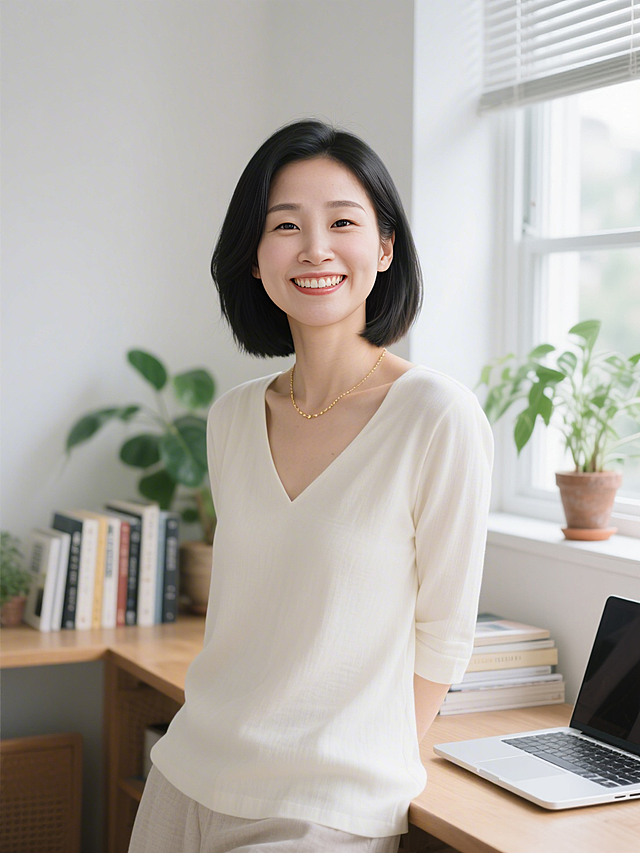 一个女生，室内靠在窗台场景