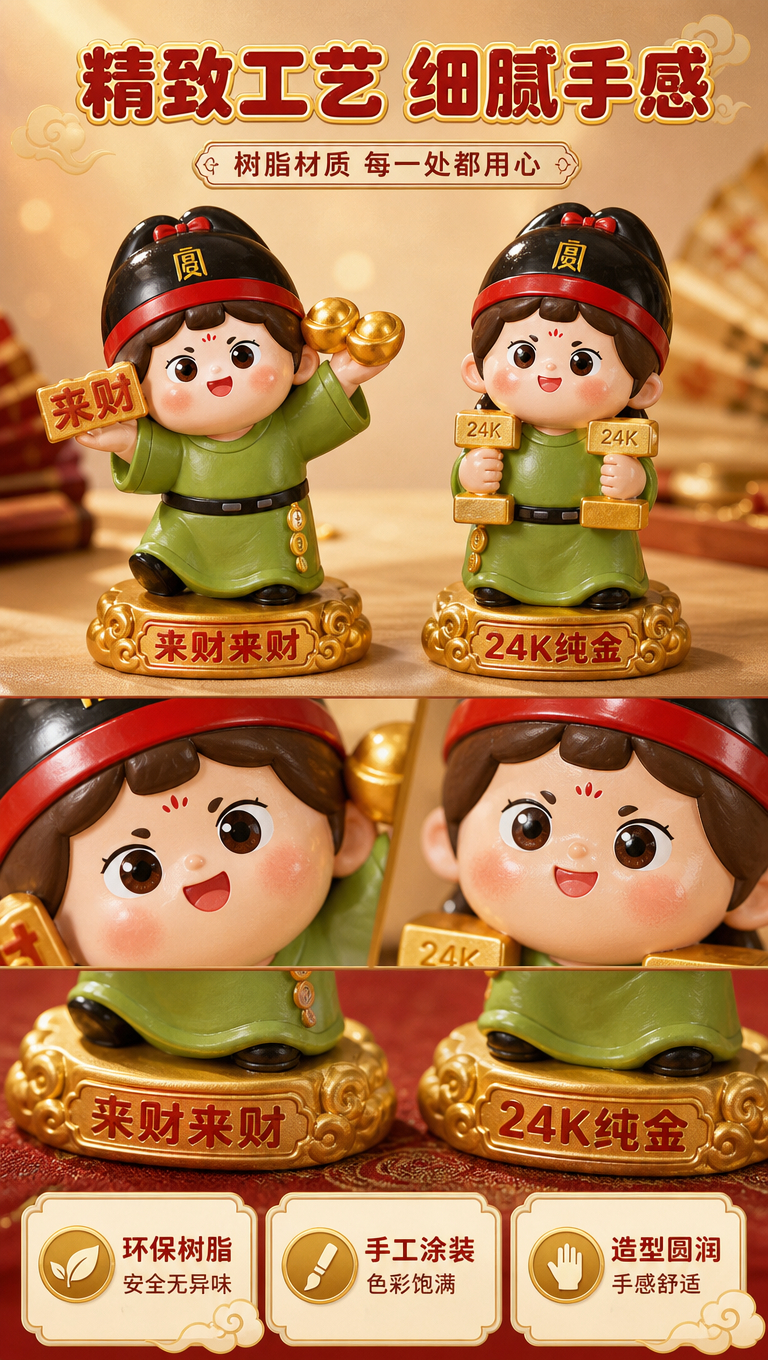 [商品] 使用【图2】中的来财来财款和24K纯金款盲盒形象；保… - 图片创意预览