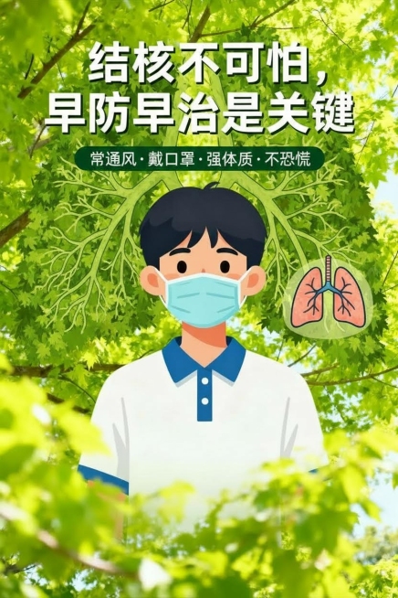 将单片绿叶背景升级为"绿叶组成的肺叶"意象，用叶脉勾勒呼吸道结构预览效果