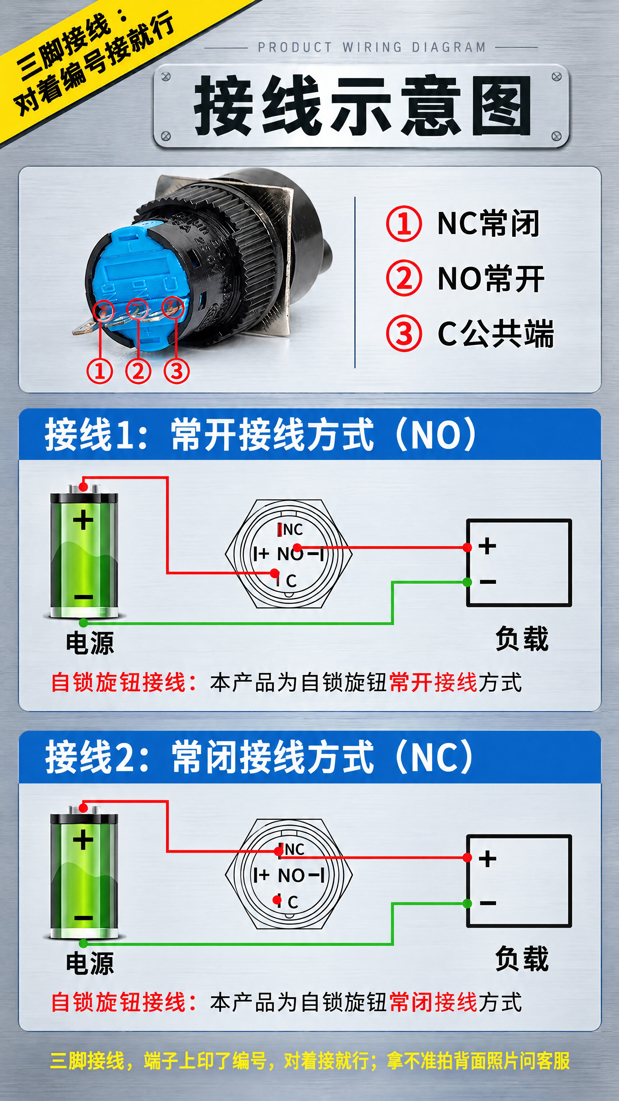 淘宝详情页接线说明图，宽度750px，高度较长，工业风干净专业… - 图片创意预览