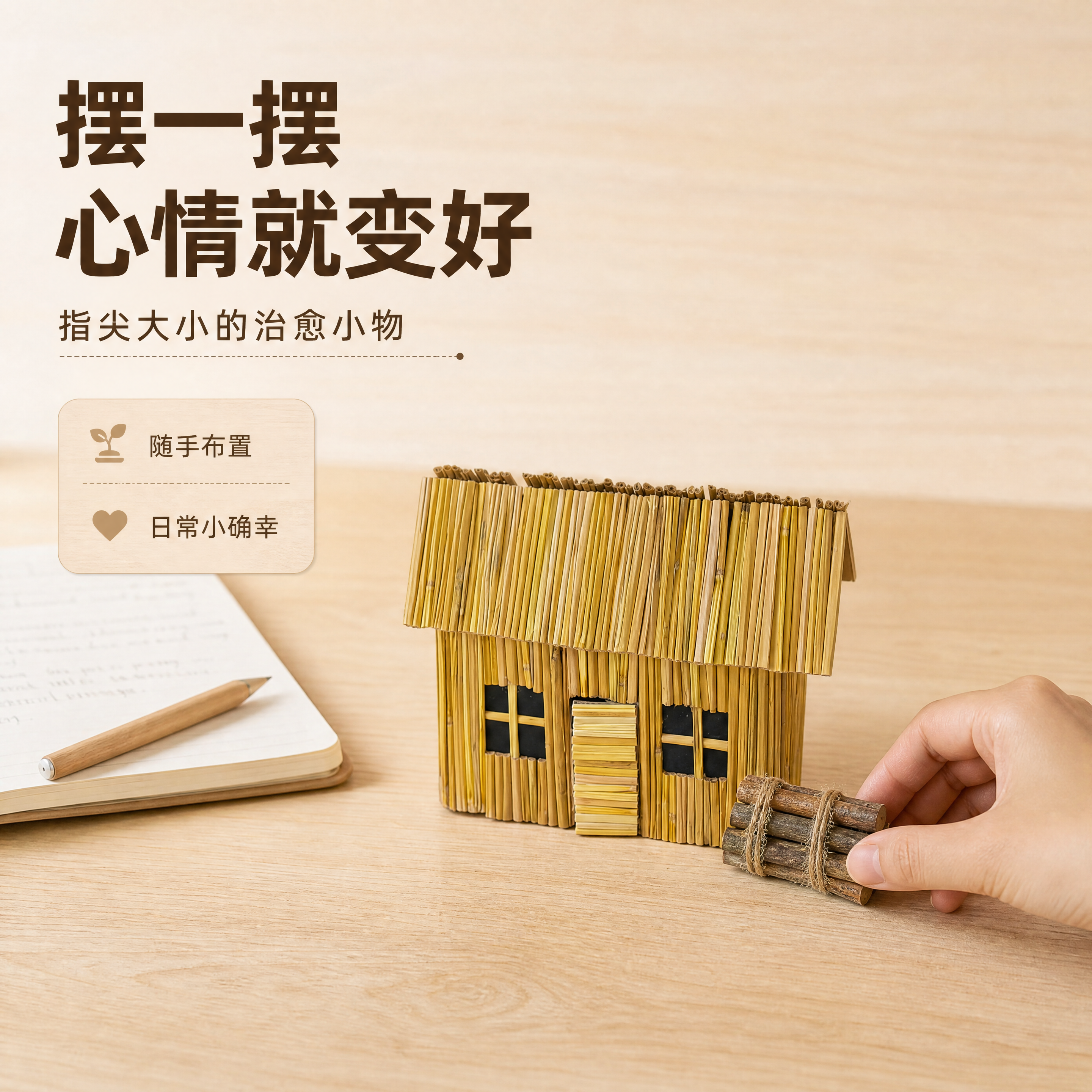 [商品] 使用【图2】【图5】迷你矛屋配小捆柴装饰摆件；保留矛… - 图片创意预览