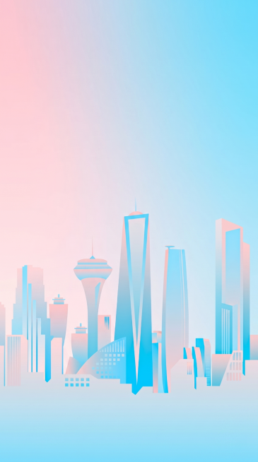 去掉图中的所有文字和大月亮背景，保留城市建筑剪影和整体配色风格，其他内容保持不变预览效果