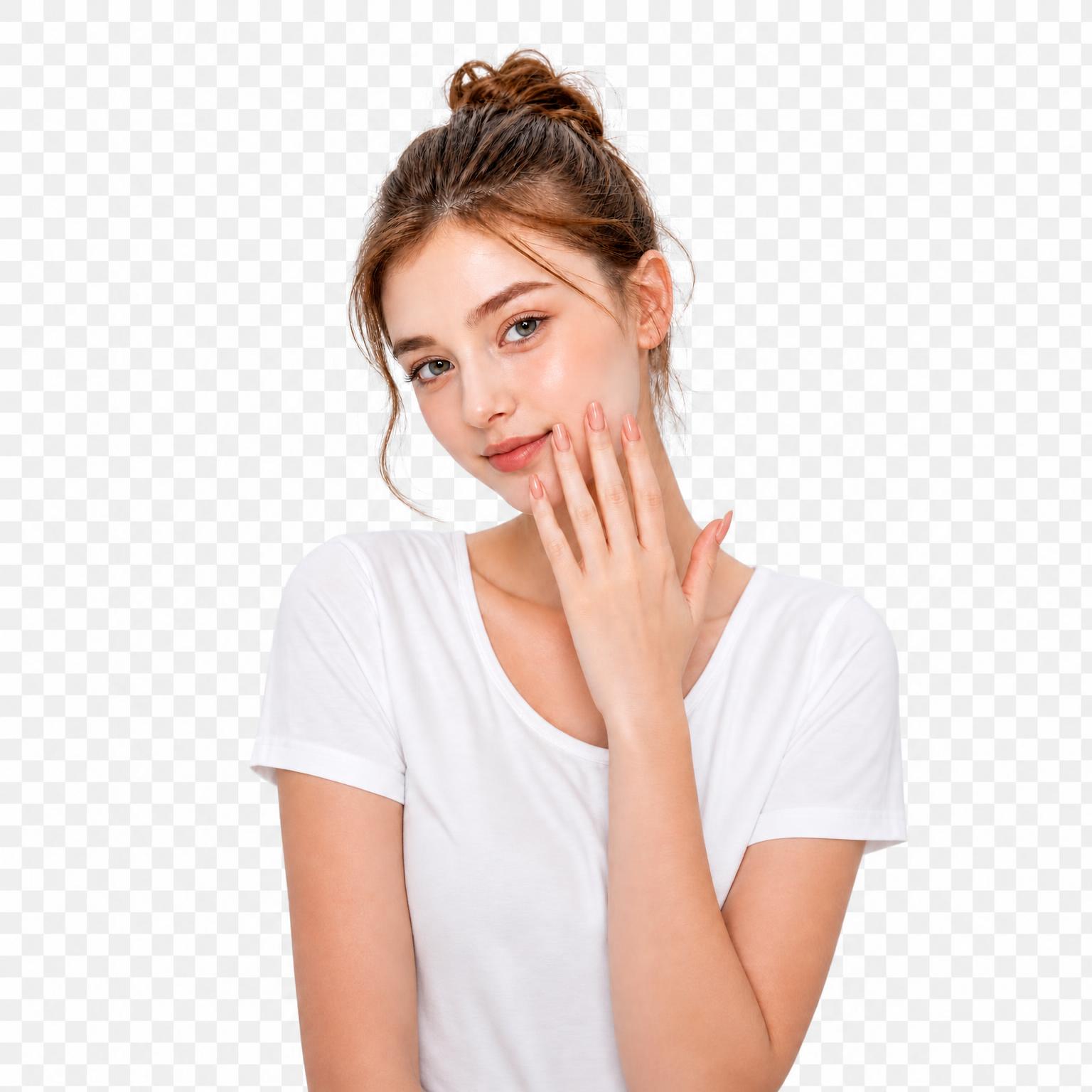 将图中的模特完整抠图出来，去除背景，保留模特的头发丝、手部等所… - 图片创意预览