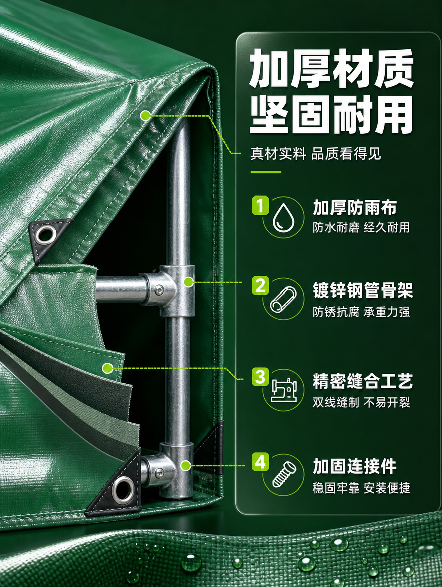 [商品] 使用【图2】绿色雨布的材质和颜色作为帐篷篷布参考；本… - 图片创意预览
