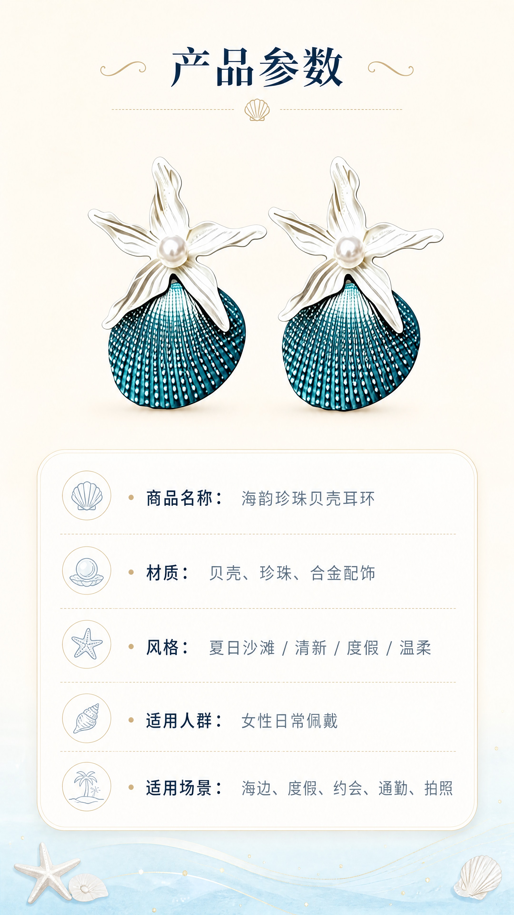 [商品] 使用【图8】海韵珍珠贝壳耳环产品属性参考；保留白色花… - 图片创意预览