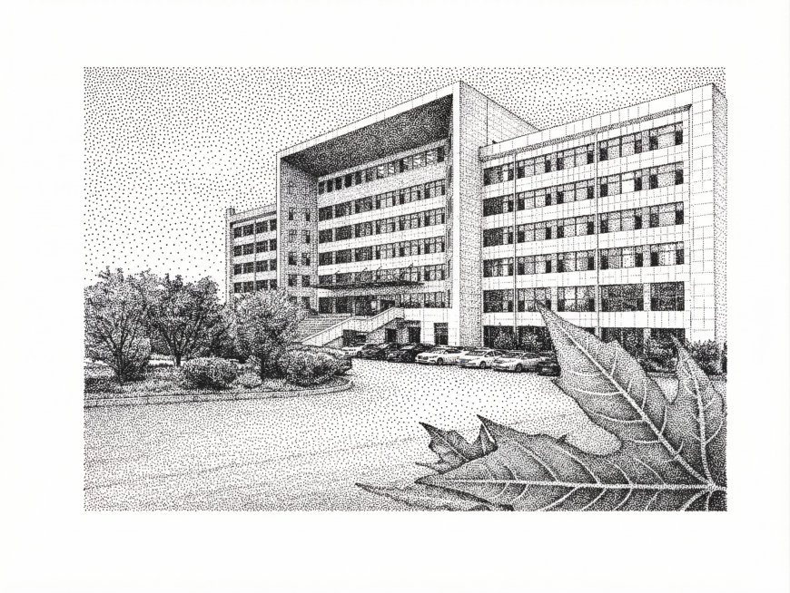 将原图转为黑白点画风格，保留原有建筑构图和内容，使用黑白点画技法呈现预览效果