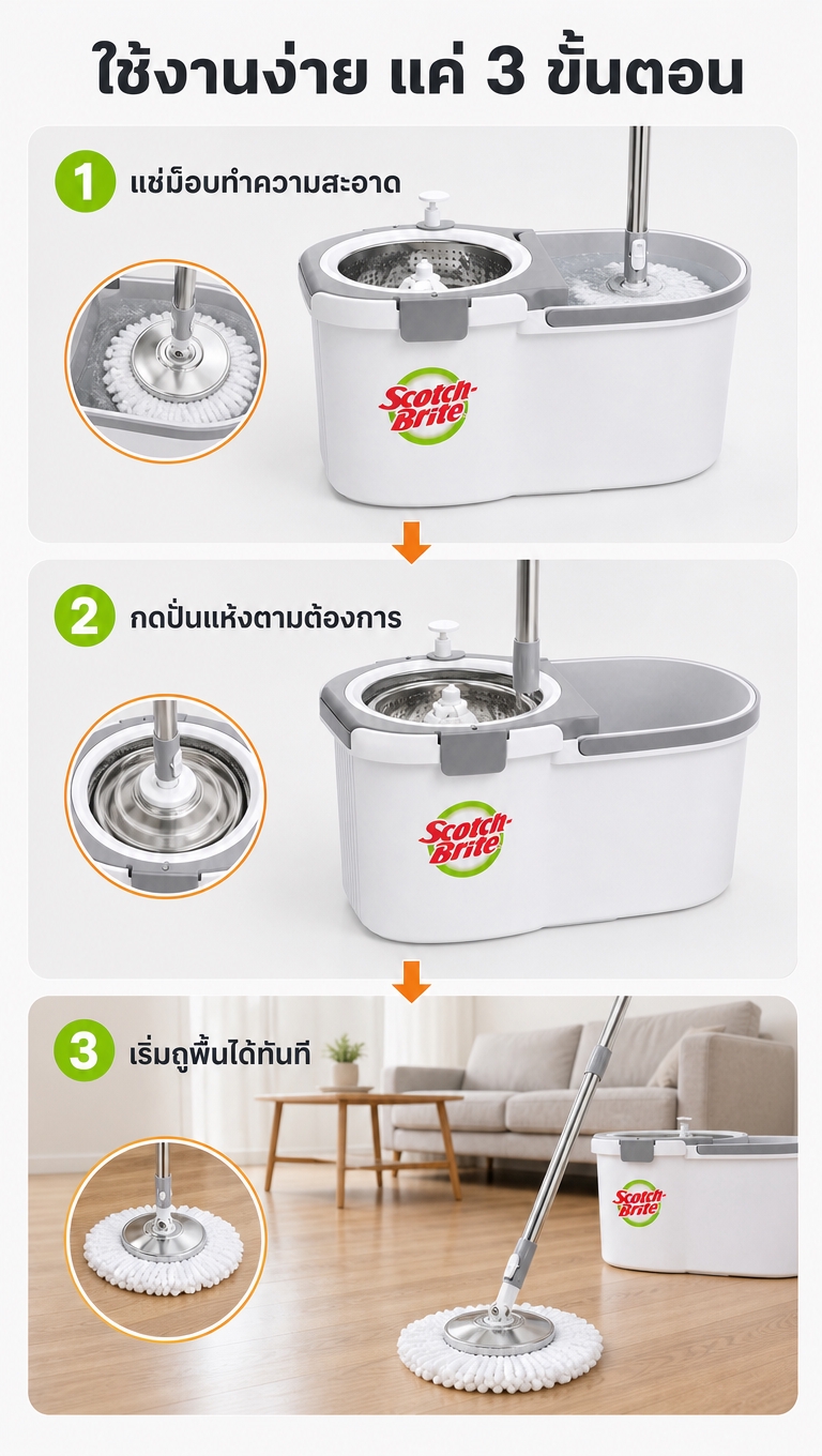 [商品] 使用【图1】3M Scotch-Brite 旋转拖把… - 图片创意预览