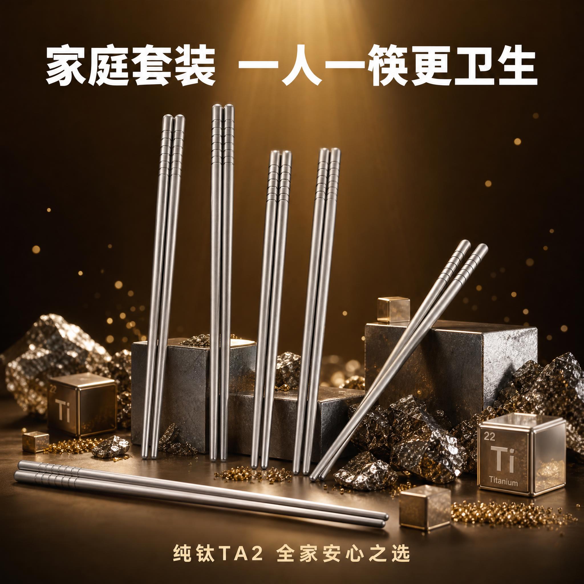 [主图-6] 纯钛TA2筷子多双装规格展示图，100%复刻产品… - 图片创意预览
