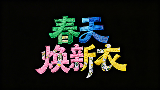 3D字体创意——面料/棉布/拼布