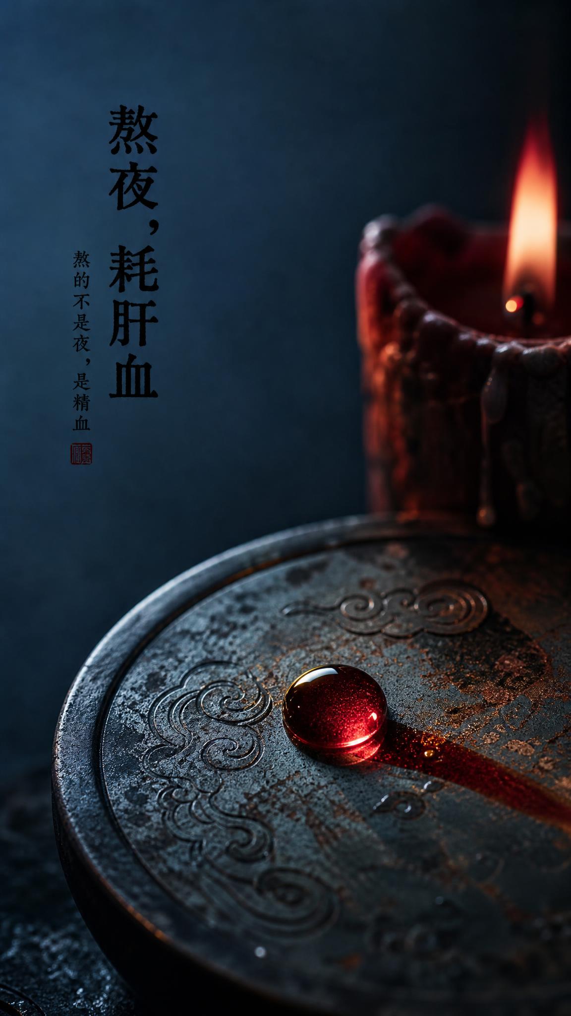 超写实商业级微距摄影，国风意境，雄奇想象。画面主体：深夜中，一… - 图片创意预览