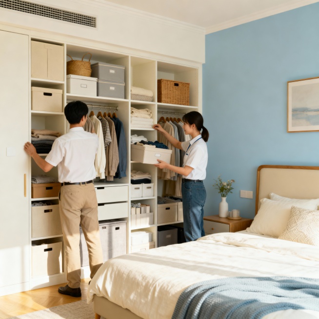 做一套关于助洁服务的主图*1张+轮播图*3张+具体服务项目：上门理发、上门修脚、日常保洁、深度保洁、开荒保洁、擦窗、收纳整理、家宴服务、柜式空调清洗、挂式空调清洗、油烟机清洗、滚筒洗衣机清洗、冰箱清洗预览效果