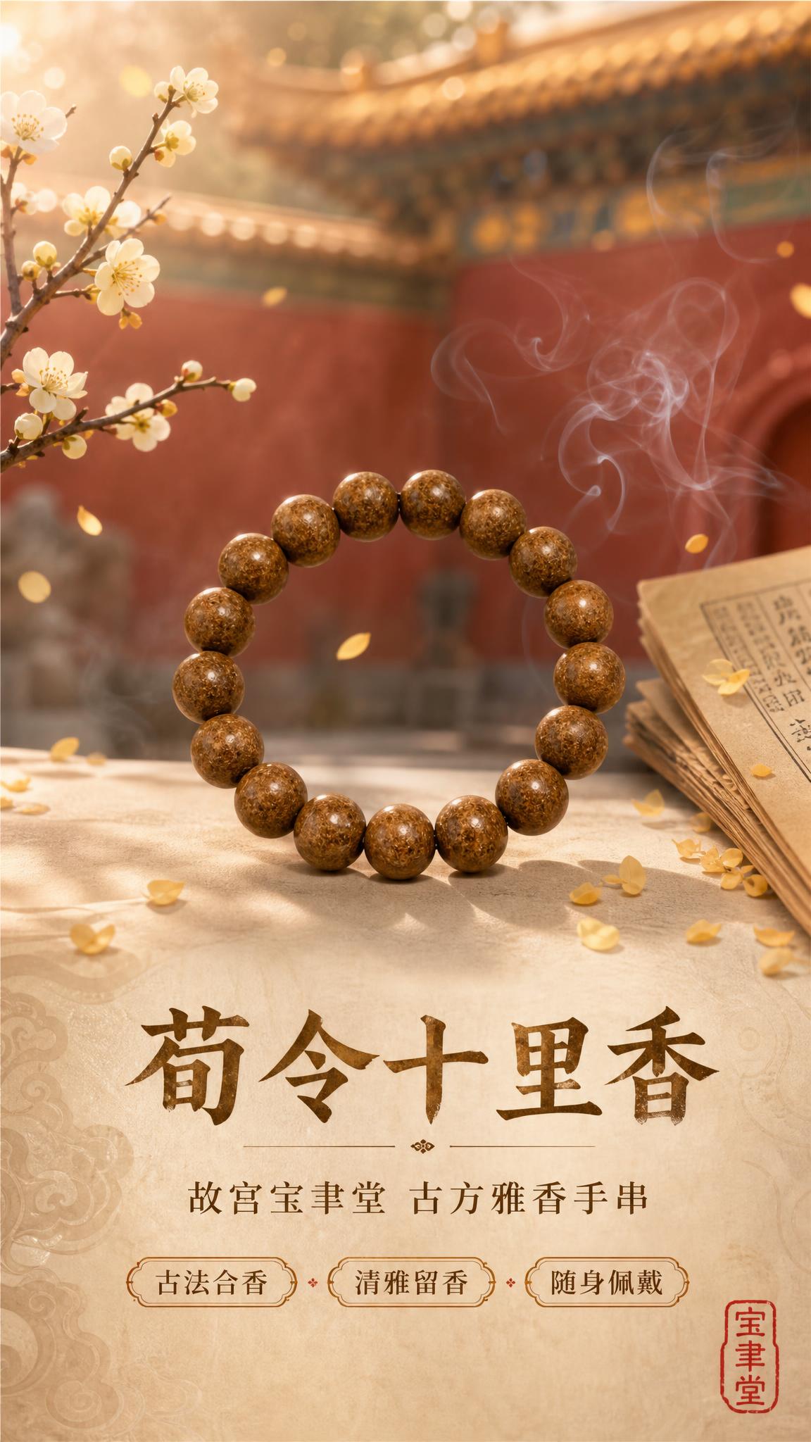 [商品] 使用【图1】荀令十里香香珠手串；保留18颗圆珠、棕褐… - 图片创意预览