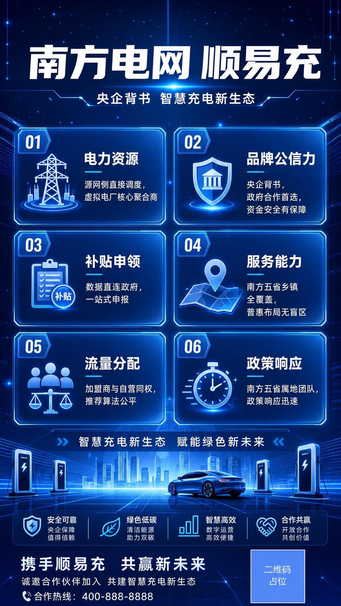 科技感品牌宣传海报，蓝色主色调，深蓝色渐变背景，带有发光的几何… - 图片创意预览