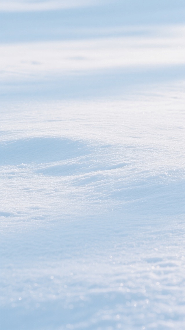 一张干净风格的雪地背景图，画面中是纯净的白雪覆盖地面，雪面呈现出细腻自然的纹理，整体色调以柔和的浅蓝色和白色为主，光线明亮均匀，营造出宁静、整洁的氛围，适合作为背景使用。