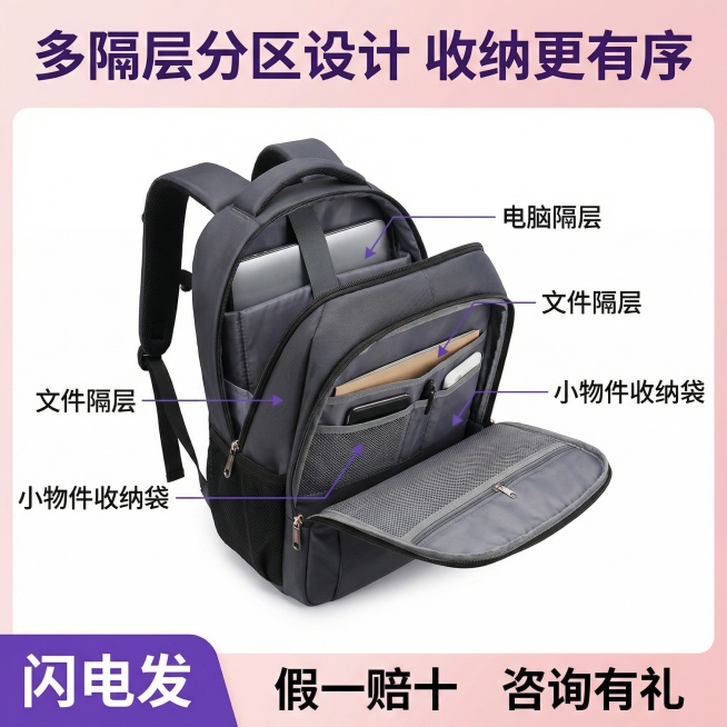 我的产品是书包 帮我做10张拼多多主图预览效果