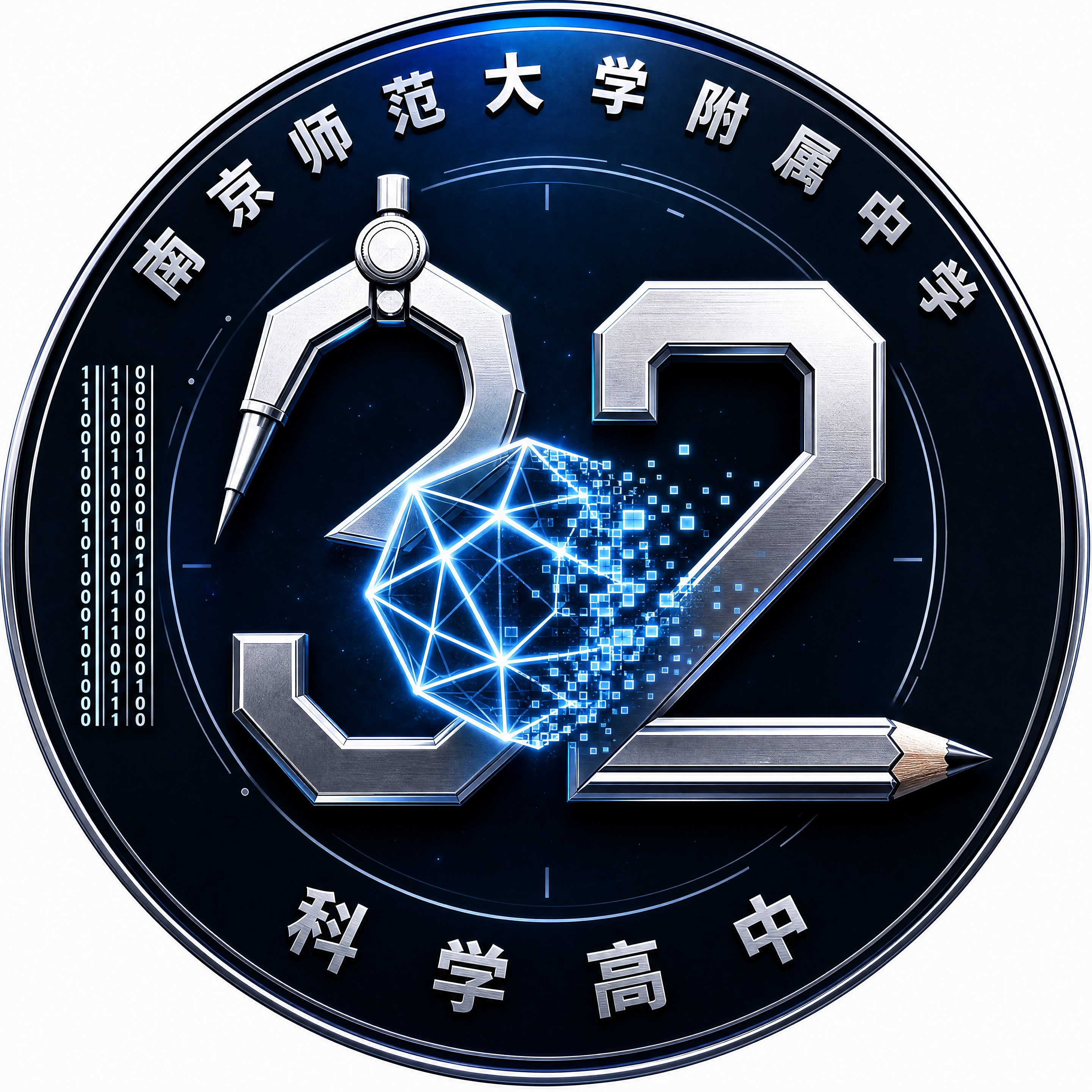 一个圆形班徽设计，整体为正圆形徽章样式。基底色为深空蓝黑渐变背… - 图片创意预览
