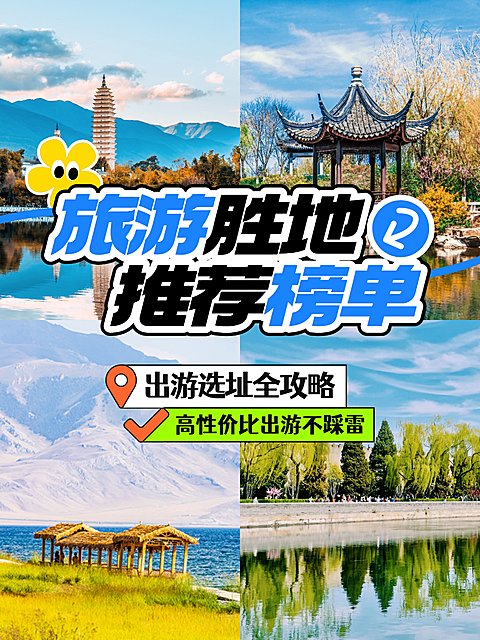 旅游出行景点分享多图拼图通用小红书封面