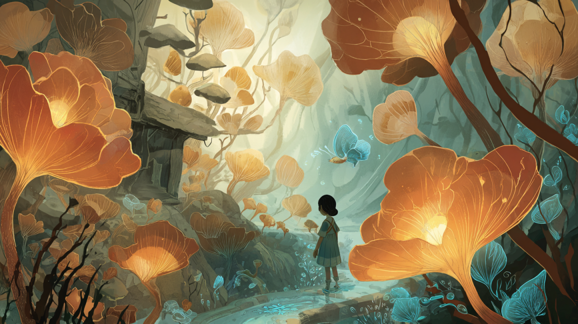 A dreamlike illustration with the biological wonder of Abzu and the tender detail of a Beatrix Potte预览效果