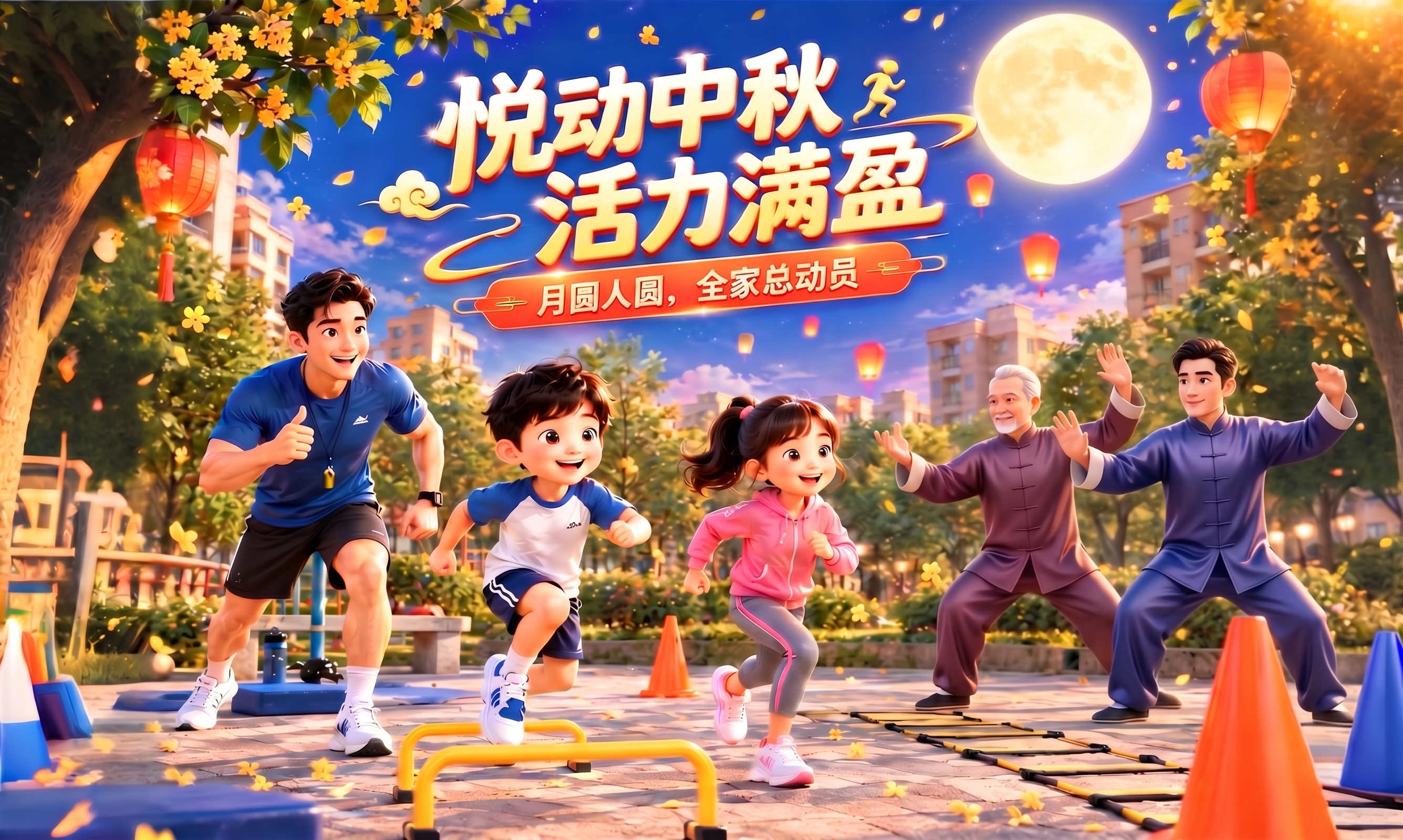 将右边打太极的改为爷爷和爸爸 - 图片创意预览