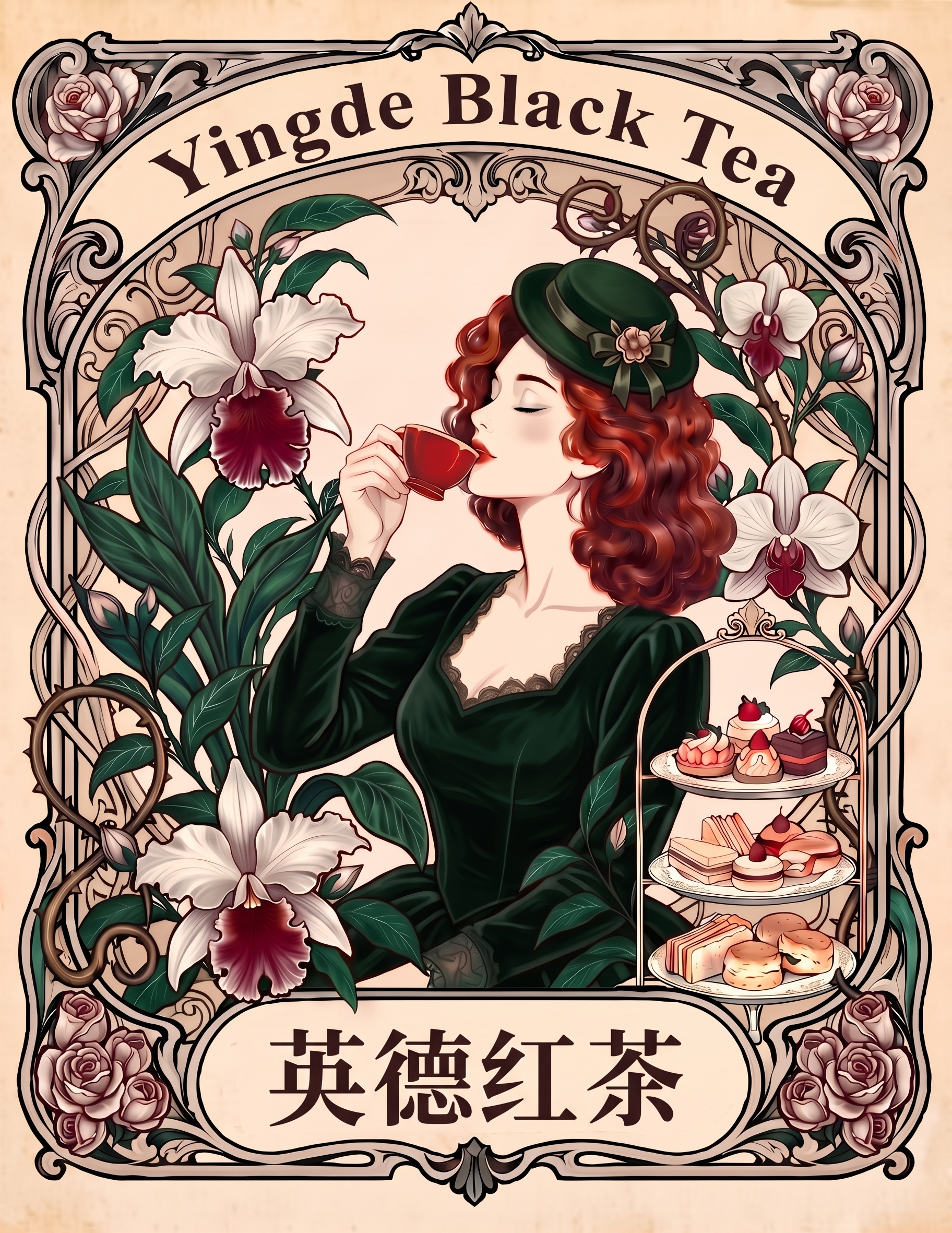 英式下午茶，英德红茶包装插画，英德红茶，英伦风插画，下午茶，下… - 图片创意预览