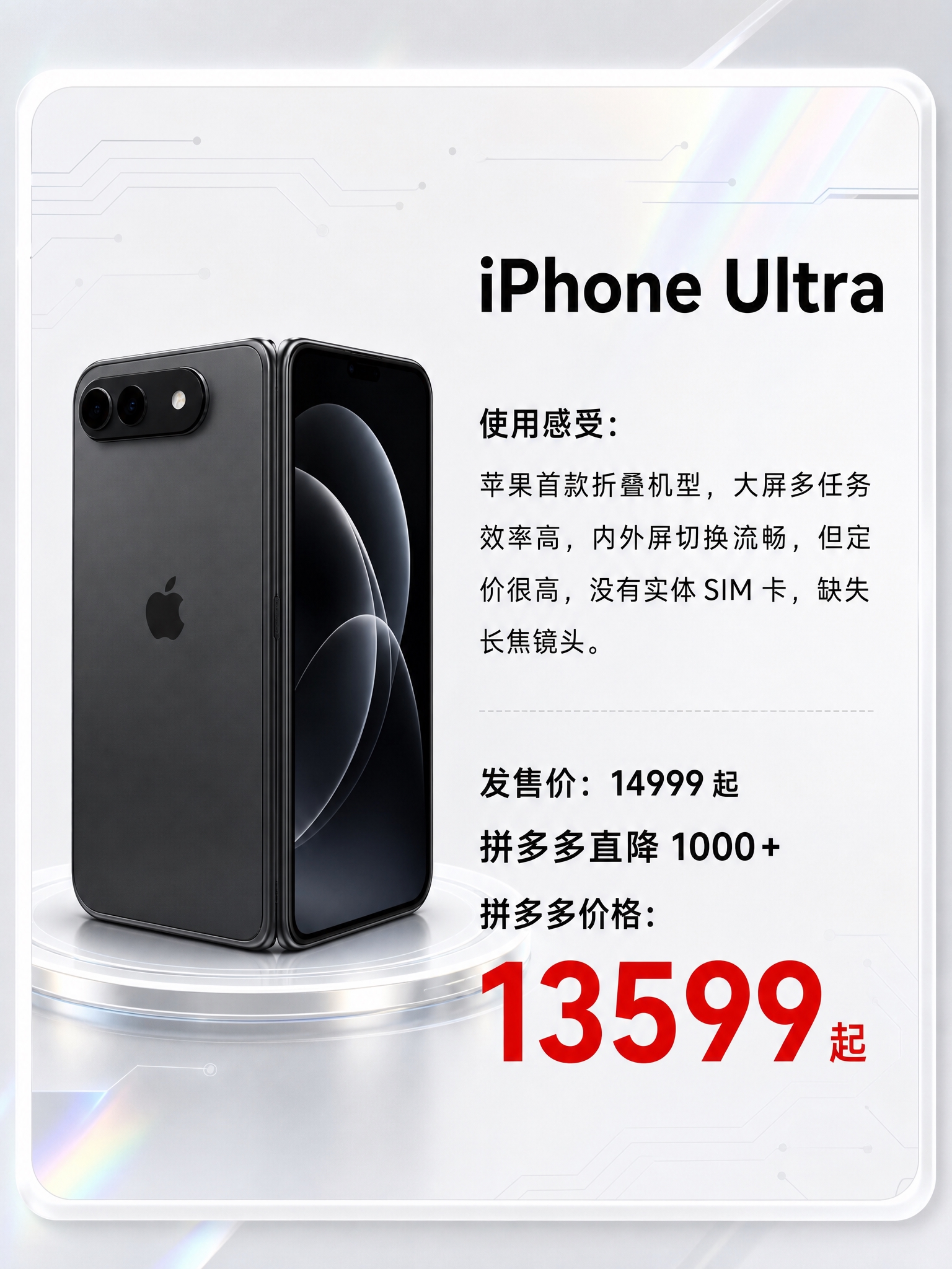按照第二张图（充电宝对比图）的样式排版，生成一张iPhone… - 图片创意预览