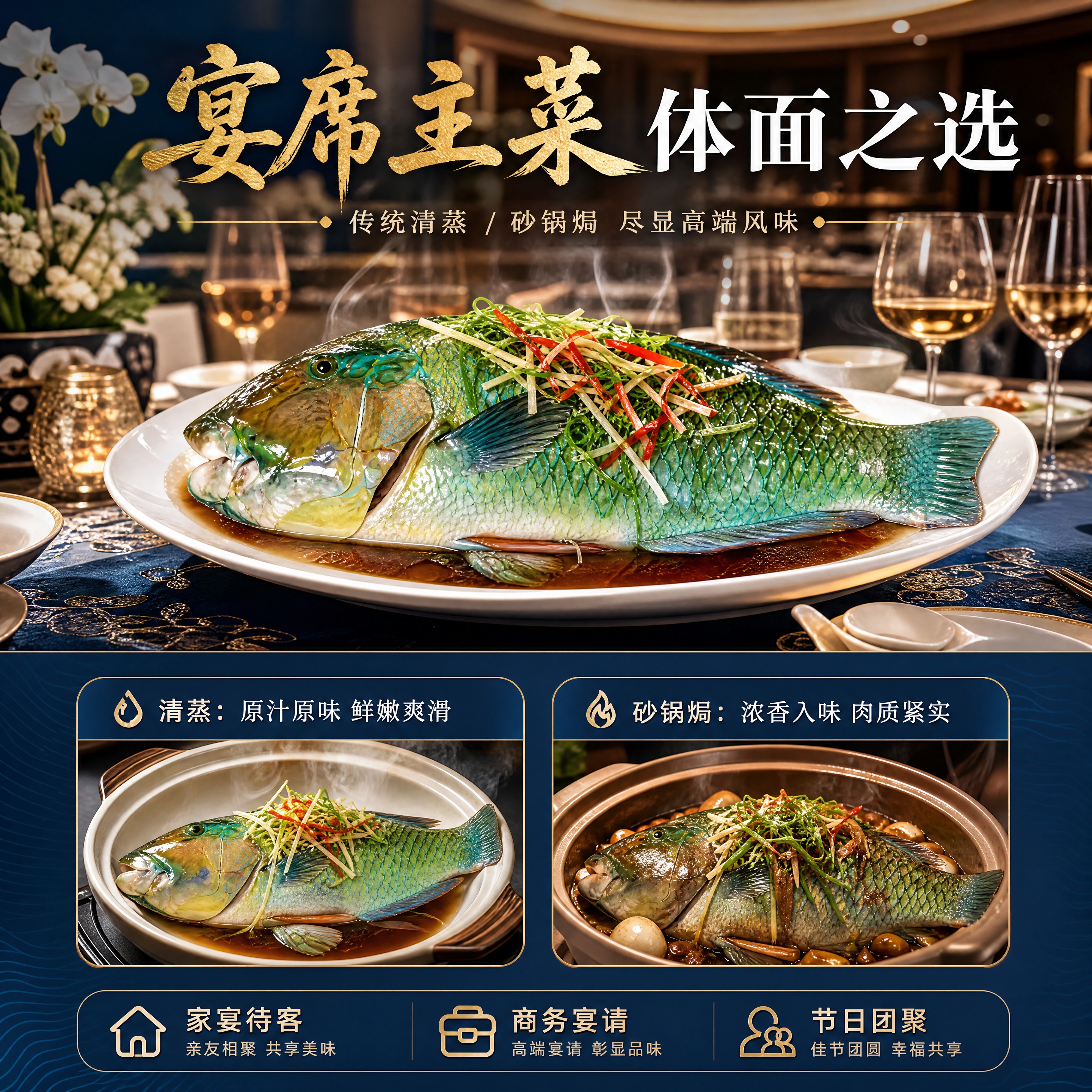 [商品] 使用【图1】厚唇苏眉鱼产品图；保留鱼身形态与绿蓝鳞片… - 图片创意预览