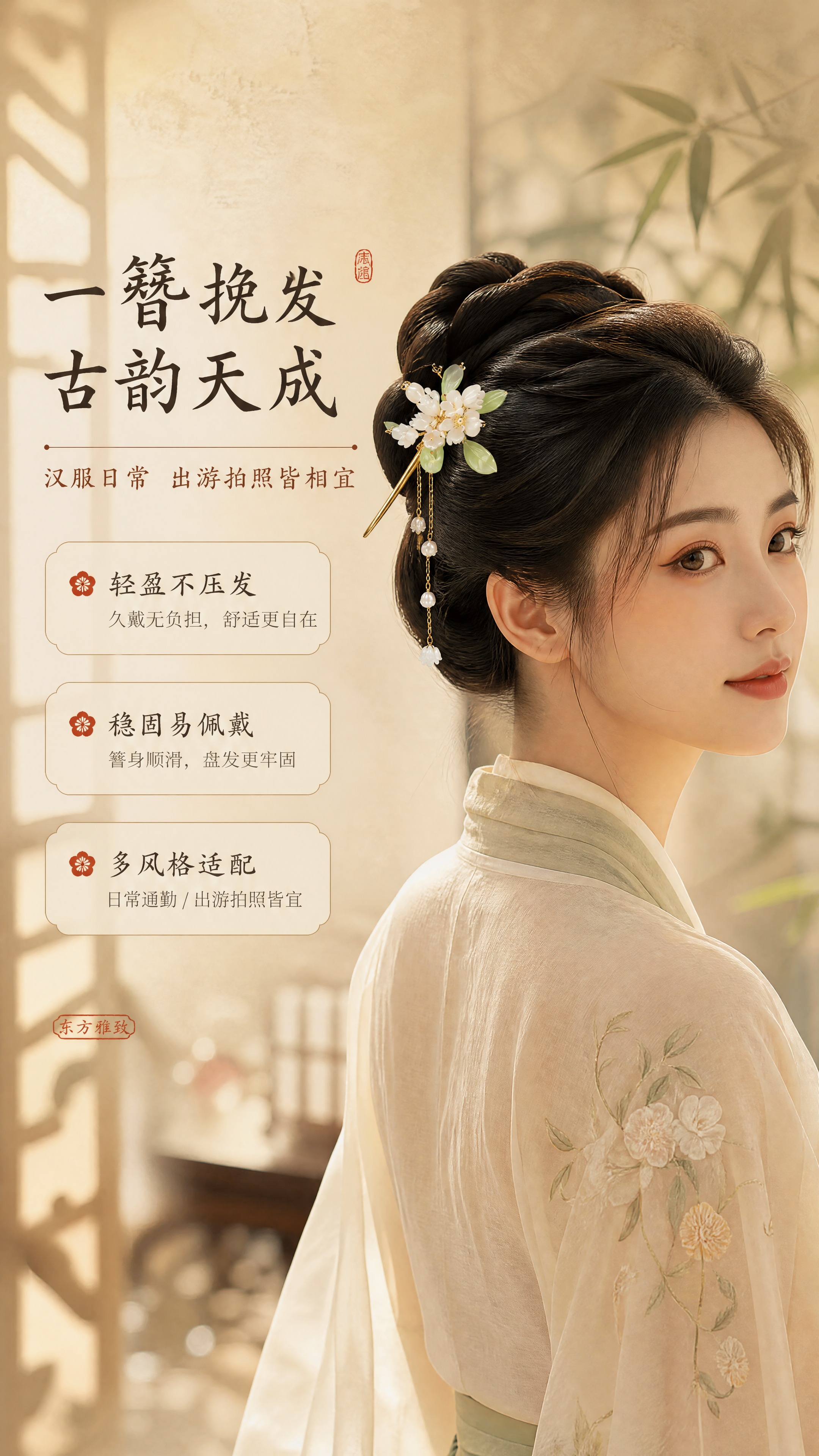 [商品] 使用【图1】中第⑥款金杆白花绿玉流苏发簪；保留金杆、… - 图片创意预览