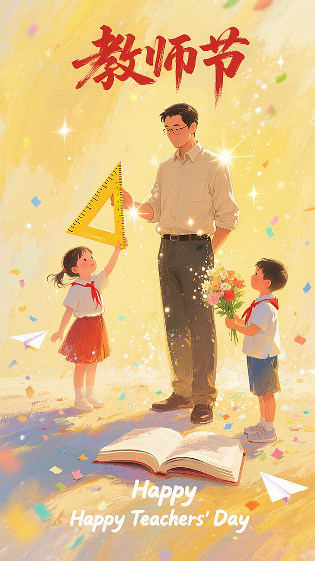 教师节画面，温暖的色彩